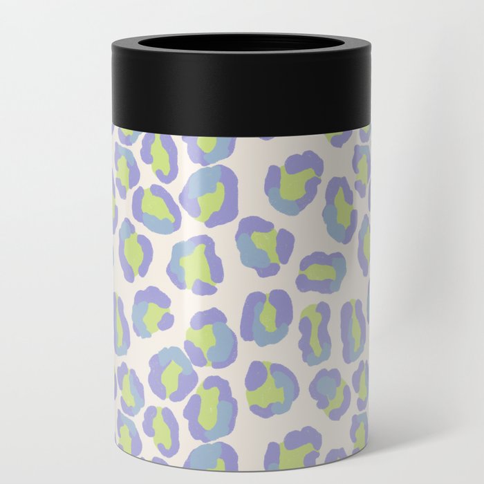 Pastel Leopard Spots on Cream Can Cooler