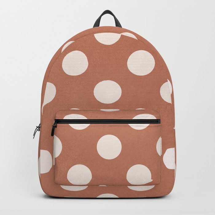 Brown & Ivory Spotted Print Backpack