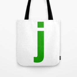 letter J (Green & White) Tote Bag