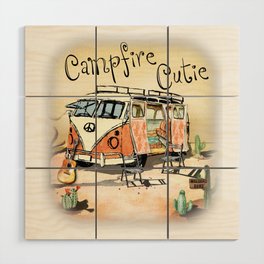 Campfire Cutie Vintage Camping Wood Wall Art