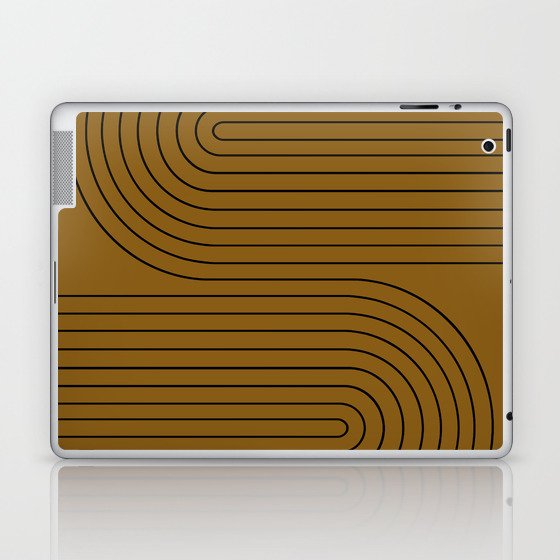 Minimal Line Curvature LIX Ochre Orange Mid Century Modern Arch Abstract Laptop & iPad Skin