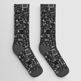 All Tech Line INVERTED / Highly detailed computer circuit board pattern Socks