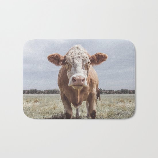 Cow Portrait Photography | Farm animal Bath Mat