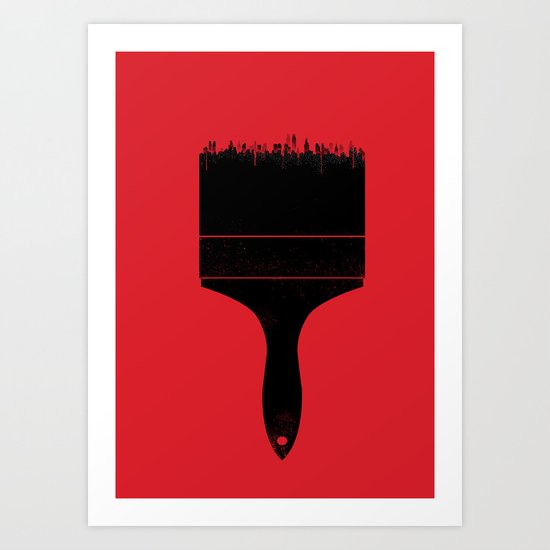 City Brush Art Print