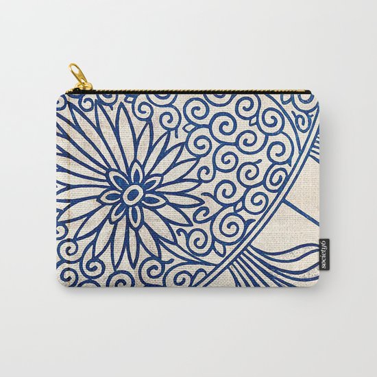 Blue Oriental Vintage Tile 01 Carry-All Pouch