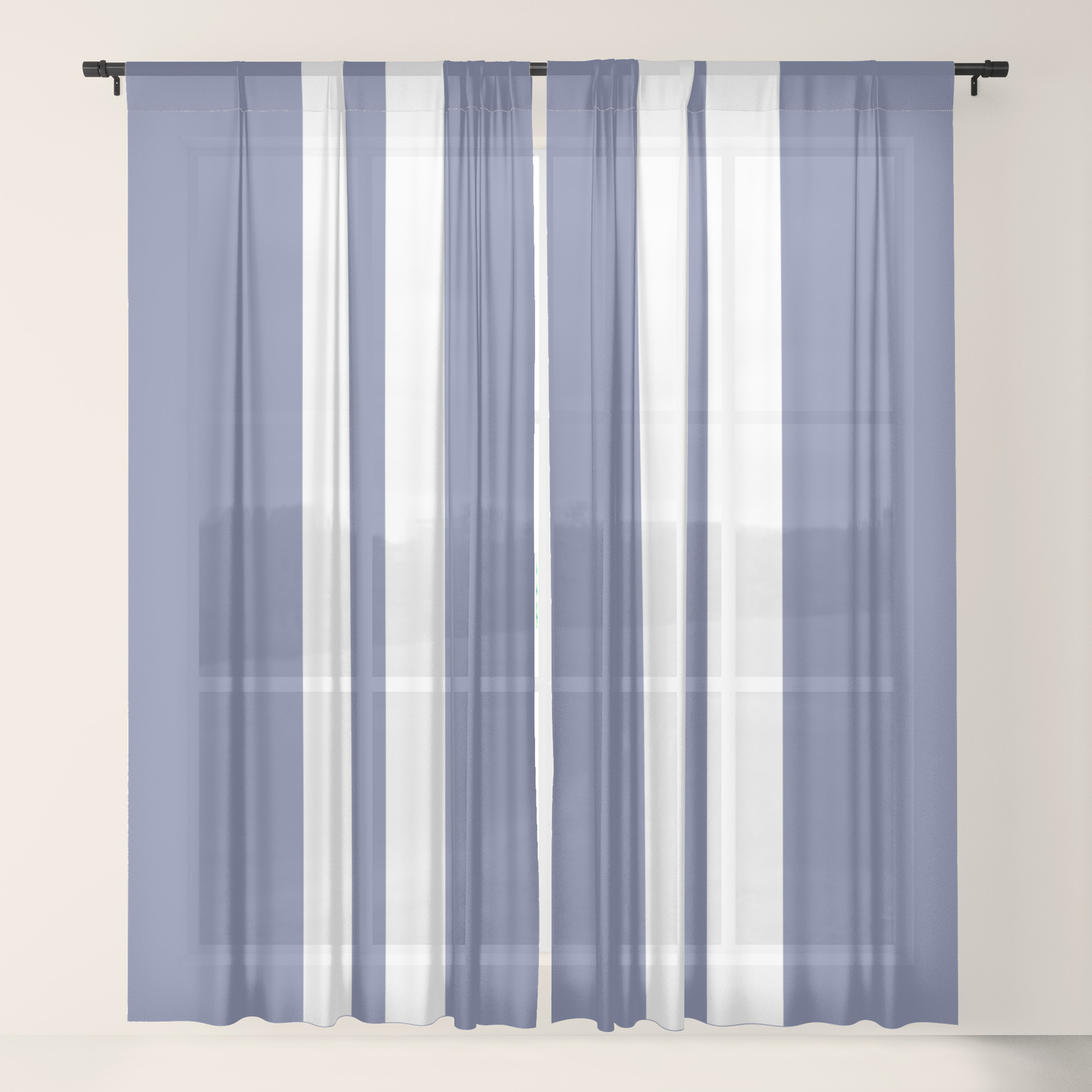 Blue Car Smashing Through Wall Sheer Curtain By Melissajbarrett