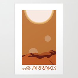Visit Scenic Arrakis - Ultra-clean, Minimal Travel Poster  Art Print