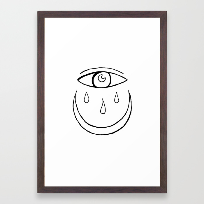 Evil Eye Crescent Moon Drawing Framed Art Print By Avrah Society6