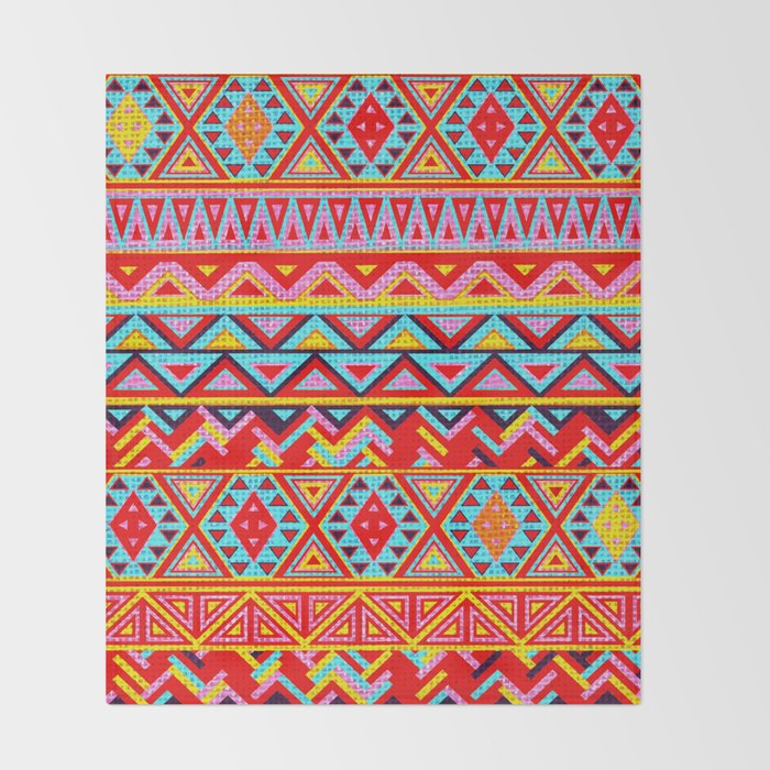 India Style Pattern Multicolor Throw Blanket By Maximilian Society6