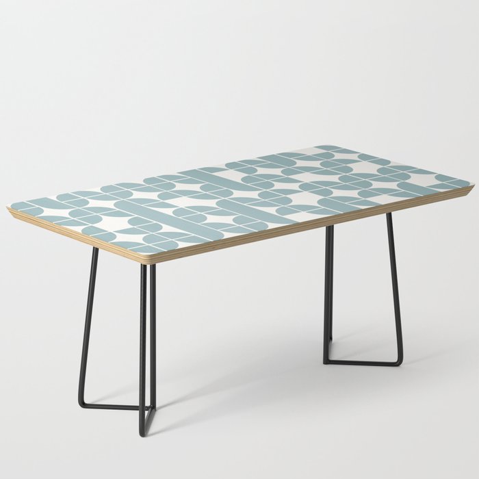 Mid Century Modern Geometric Pattern 1950s Blue Coffee Table