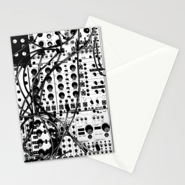 analog synthesizer system - modular black and white Stationery Card
