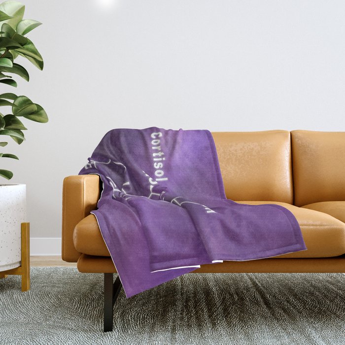 Cortisol Hormone Structural chemical formula Throw Blanket