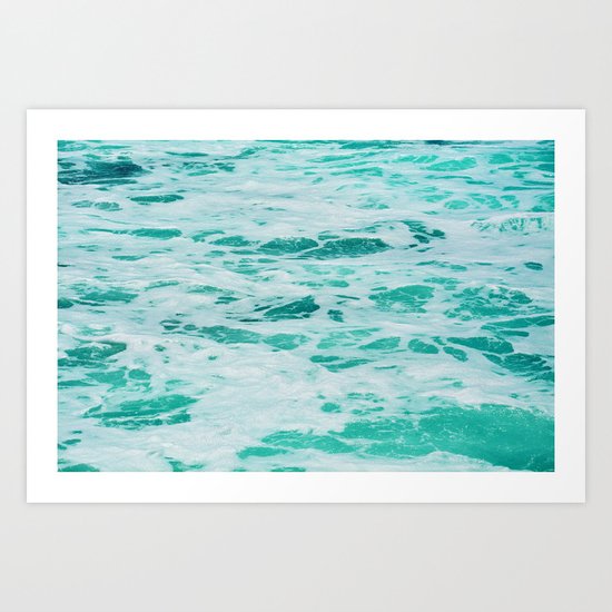 teal waves Art Print
