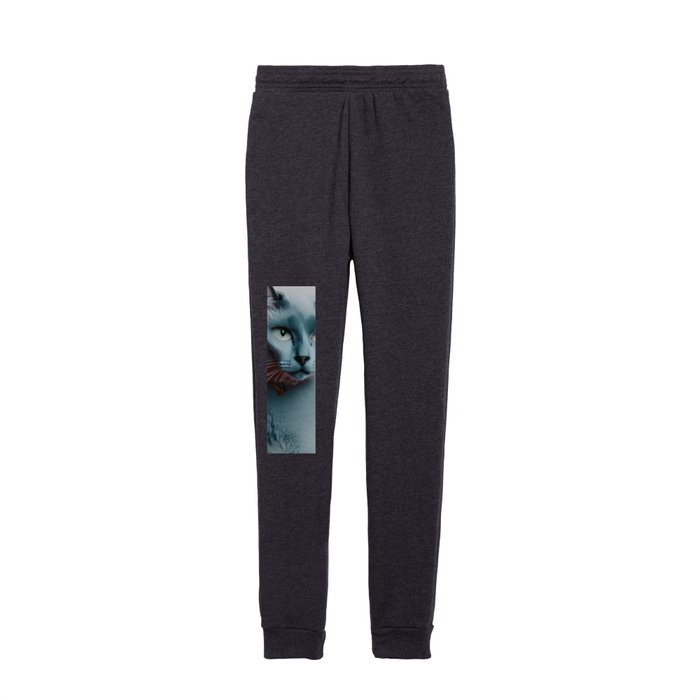 Russian Blue Cat Mixed Media Kids Joggers