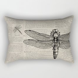 Vintage Dragonfly Sketch  Rectangular Pillow