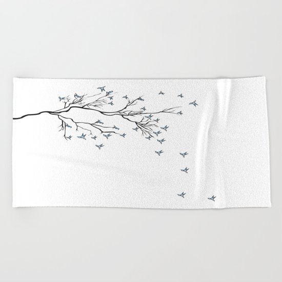 The Bird Tree Beach Towel