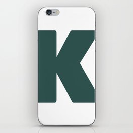 K (Dark Green & White Letter) iPhone Skin