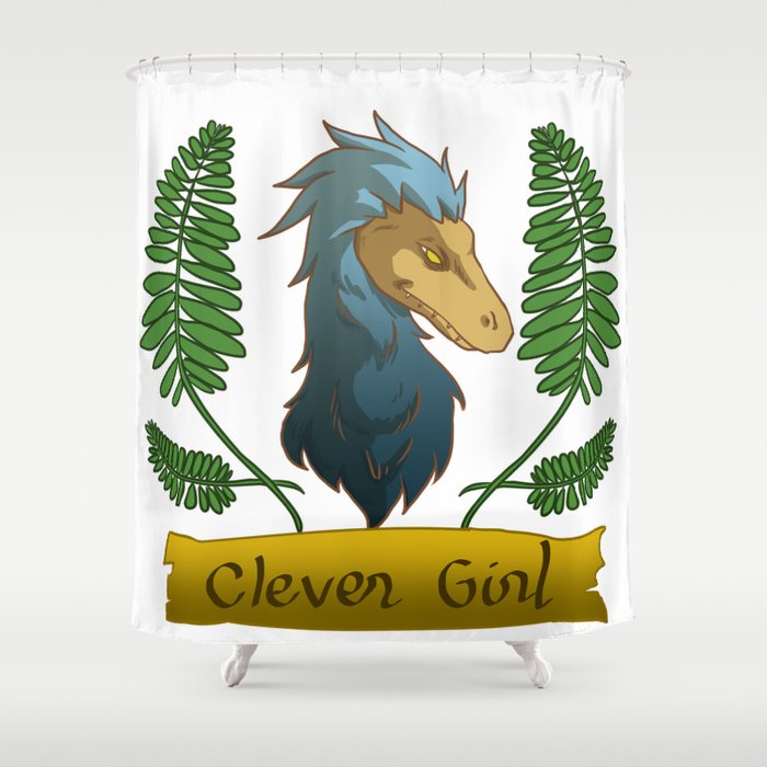 clever girl in blue Shower Curtain