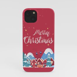 Merry Christmas Background With Winter holidays in the mountains concept banner. iPhone Case