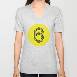 NUMBER 6 V Neck T Shirt