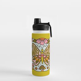Virgo Butterfly Water Bottle | Lettering, 60S, Vintage, Earthsign, Flowers, 70S, Digital, Horoscope, Typography, Horoscopesign 