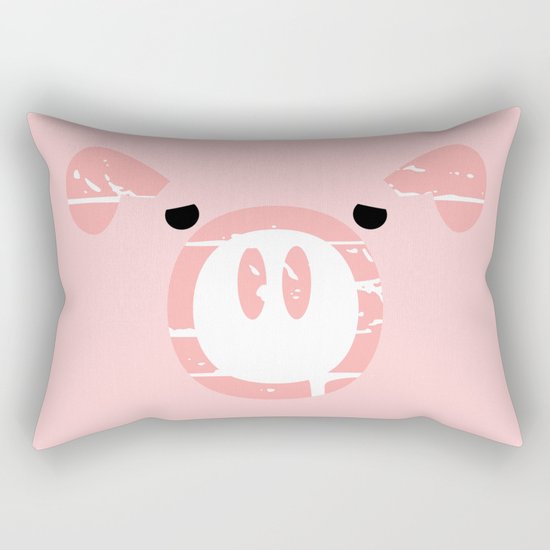 Cute Pink Pig face Rectangular Pillow