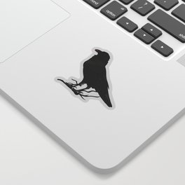 Black Gothic Crow Raven - EAP Nevermore Gift Sticker
