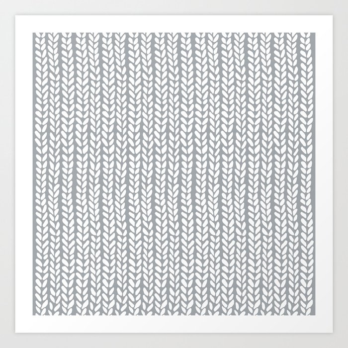 Knit Wave Grey Art Print