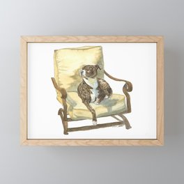 Dog on Chair Framed Mini Art Print