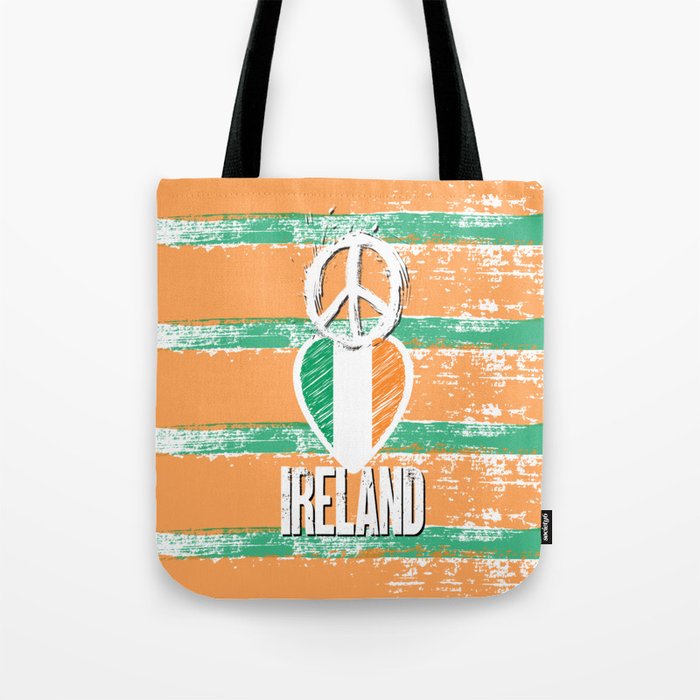 Peace, Love, Ireland Tote Bag