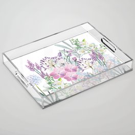 Spring Flowers Bouquet Acrylic Tray