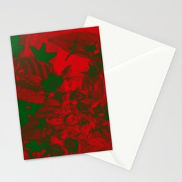 Floral Abstract Red & Green Stationery Card