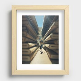 Falling through the crack Recessed Framed Print