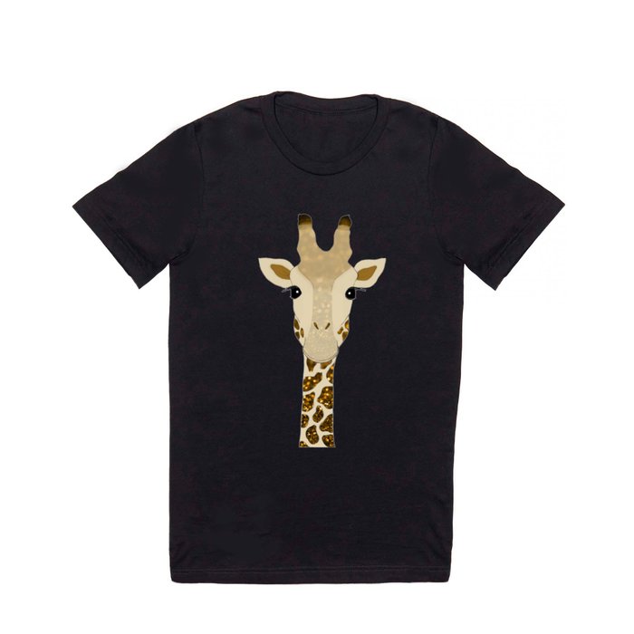 Golden Glitter Giraffe T Shirt