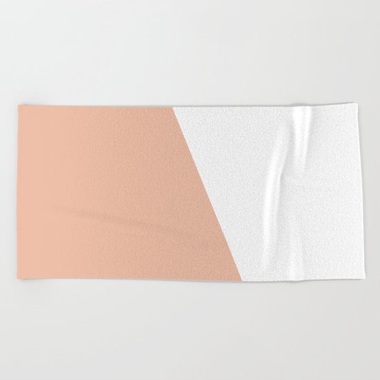 Geometric Ballet Slipper Pink + White Beach Towel
