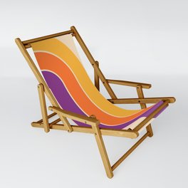 Retro Geometric Double Arch Gradated Design Purple Yellow and Orange Sling Chair