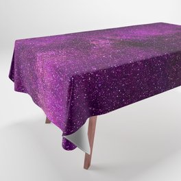 Elegant Stylish Violet Lilac Glitter Nebula Galaxy Tablecloth