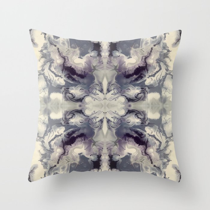 Psychedelic Purple Marble Throw Pillow