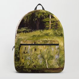Birch Trees Nature Landscape Oil Painting Backpack