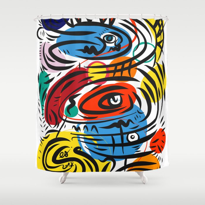 Joyful Life Abstract Art Illustration For Kids And Everyone Shower