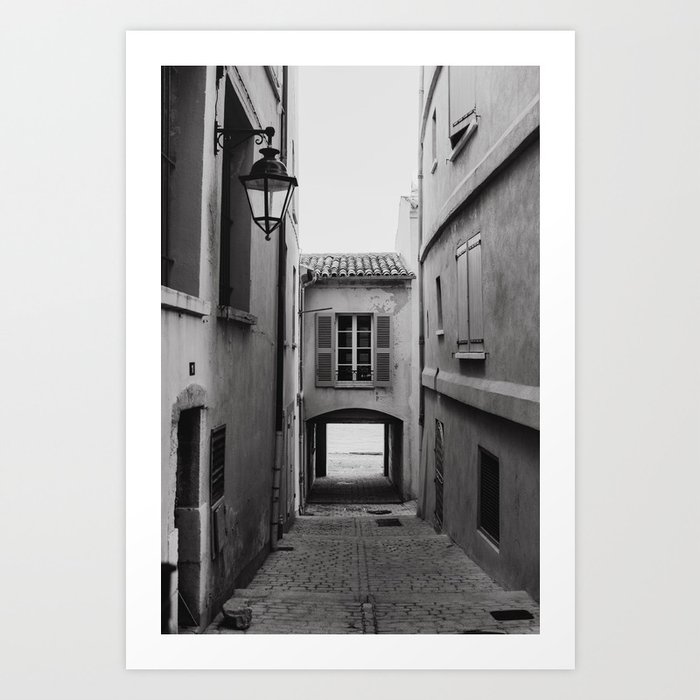 Small street Saint-Tropez France Black&White | Fine Art Travel Photography Art Print