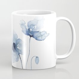 Blue Watercolor Poppies Mug