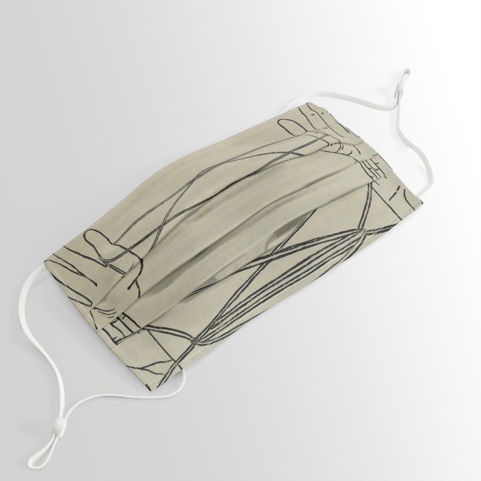 Vintage Cat's Cradle Diagram Face Mask by Blue Specs Studio Society6