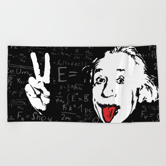 Silly Wisdom - Albert Einstein Beach Towel