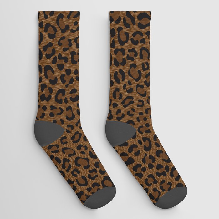 Leopard Print - Dark Socks