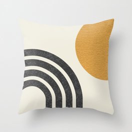 Mid century modern Sun & Rainbow Throw Pillow
