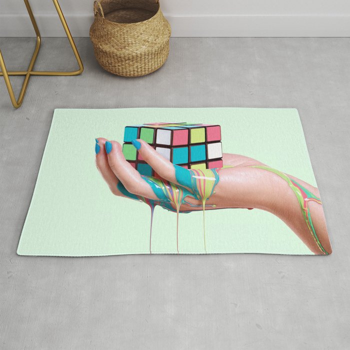 MELTING RUBIKS CUBE Rug