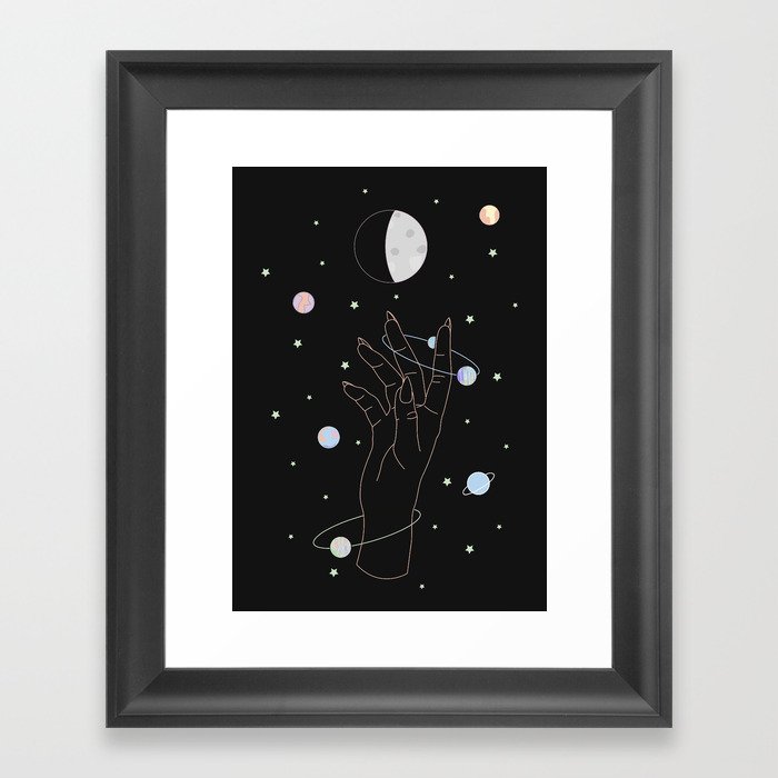 Spotlight Moon Phase Illustration Framed Art Print By