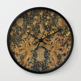 Vintage Golden Deer and Royal Crest Wall Clock