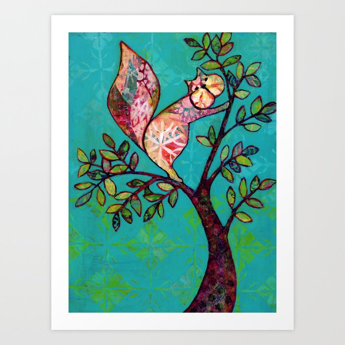Get Wallpaper Squirrel Mixed Media Art Print By Florenceturnour Society6 Free HD
